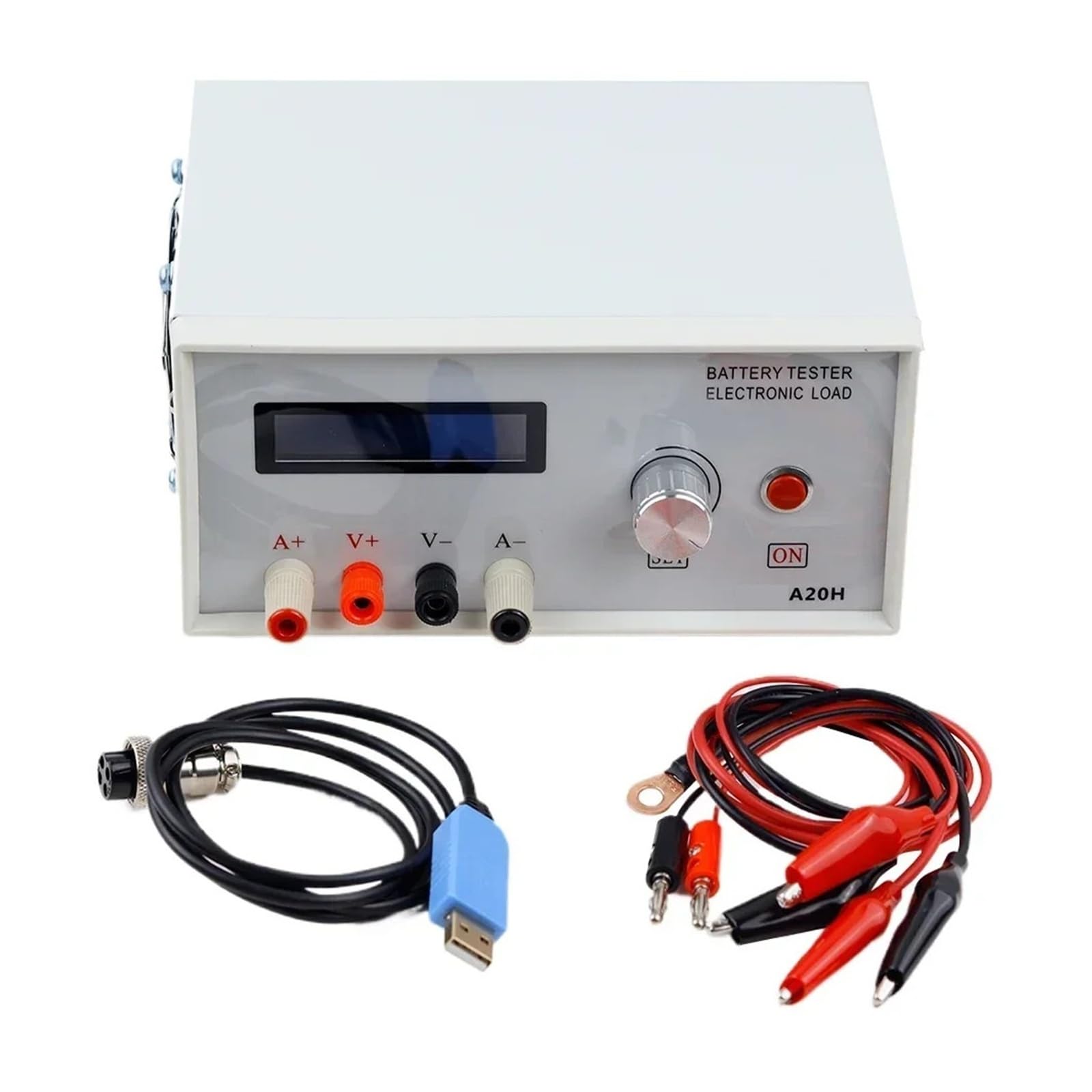 Comprobador de capacidad de batería A20H, comprobador de carga electrónica, descarga de batería, fuente de alimentación, 30 V, 20 A, 200 W Rendimiento alto
