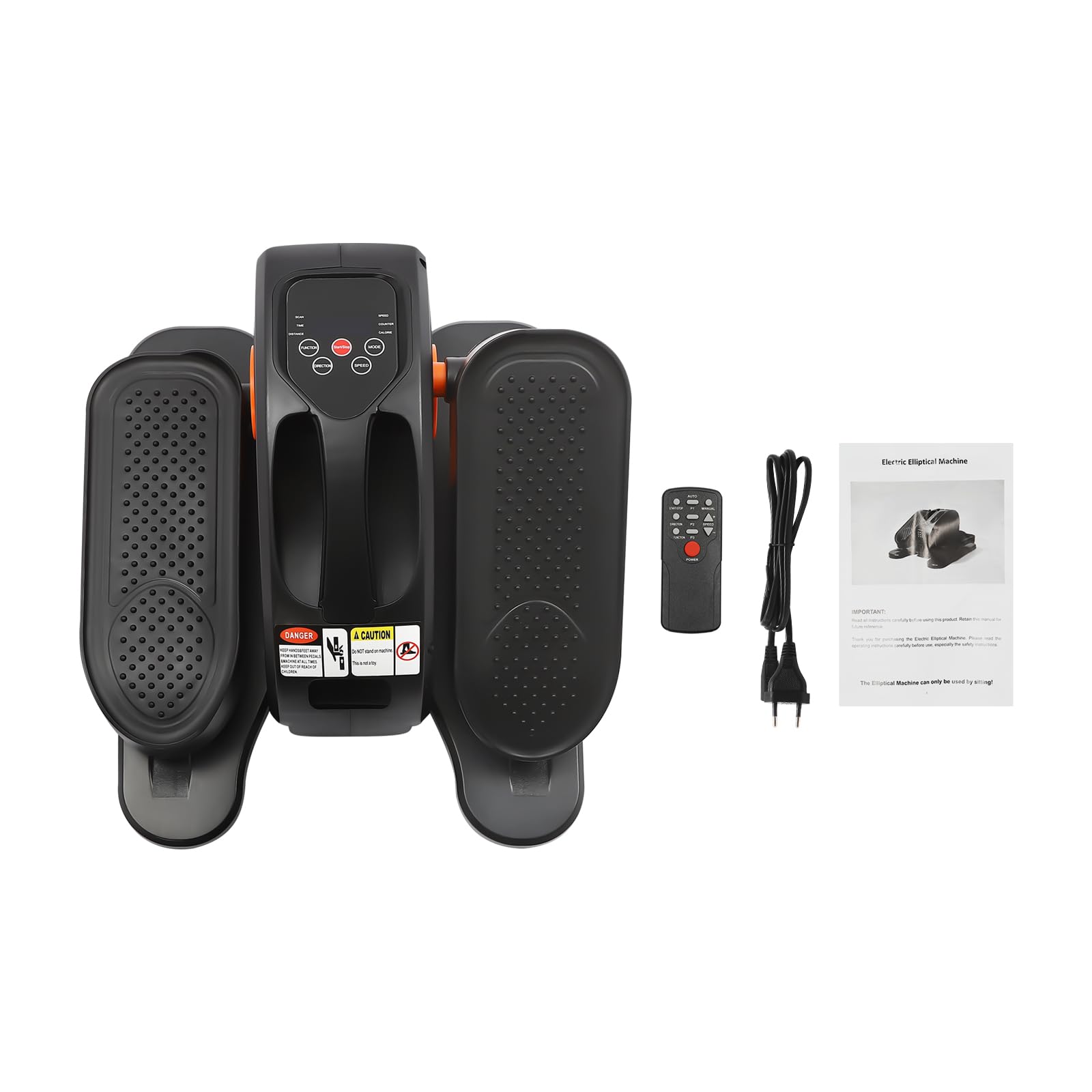 Vélo elliptique sous le bureau, vélo elliptique électrique avec télécommande, pédalier assis pour la maison pour les ménages, les salles de sport, 2 piles AAA (non incluses dans la livraison)