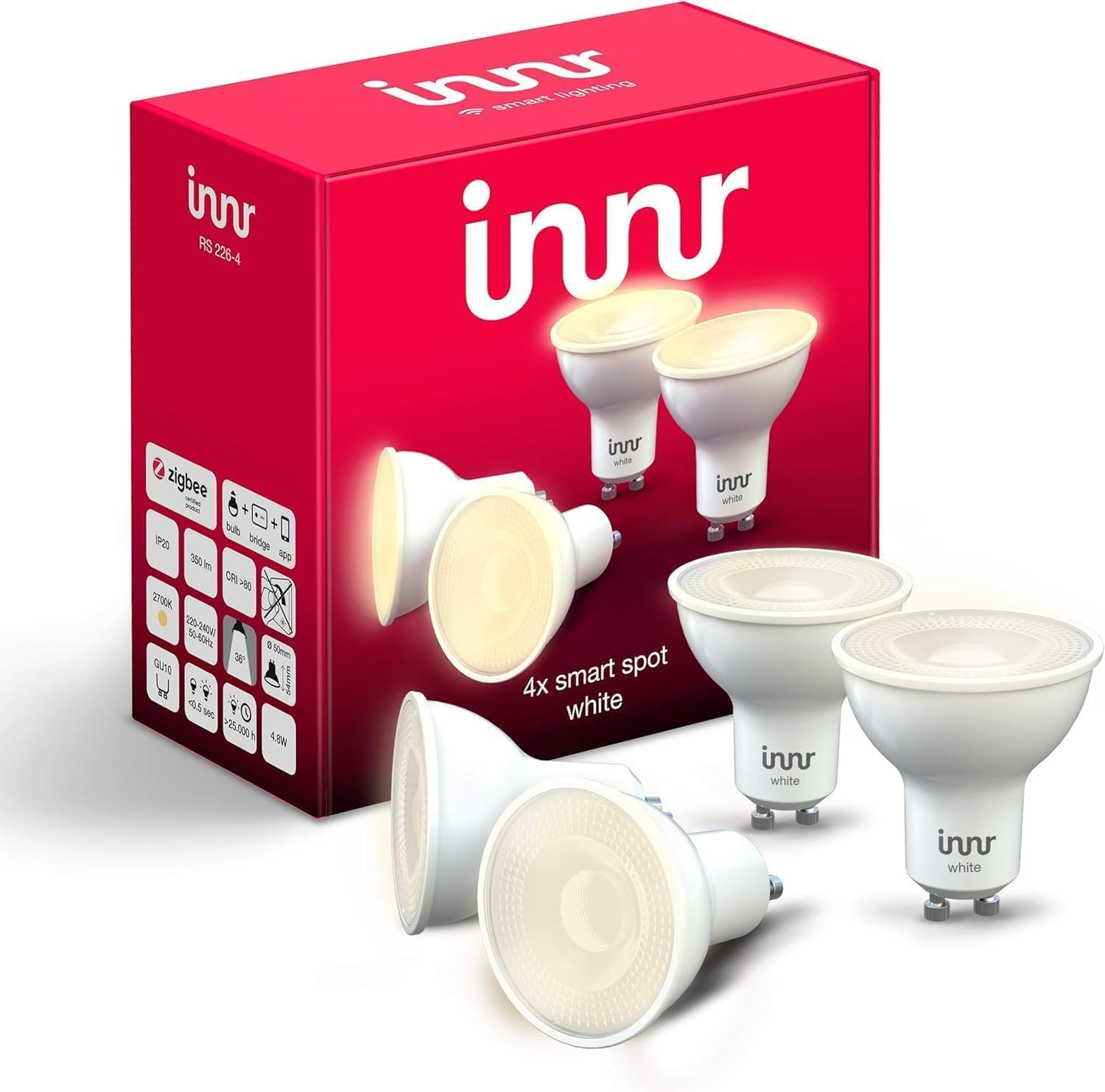 Philips Hue Smart Plug 3er Pack Philips Hue White Ambiance GU10 LED Spots 3er Pack (350 lm), dimmbare