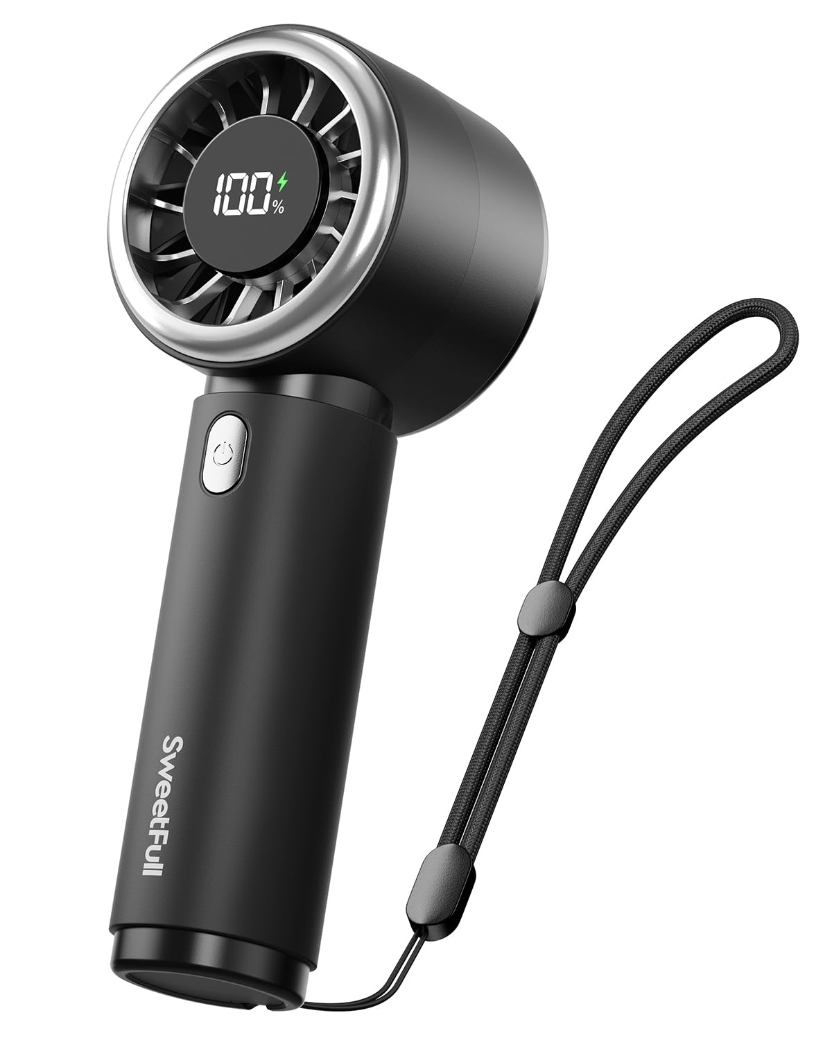 Photo 1 of SWEETFULL Mini Fan Portable - Cute Handheld Turbo Fan with Rechargeable Battery, 5 Speeds, Small Hand Personal Travel Essentials for Women, Girls, Kids, Lash, Makeup - Black