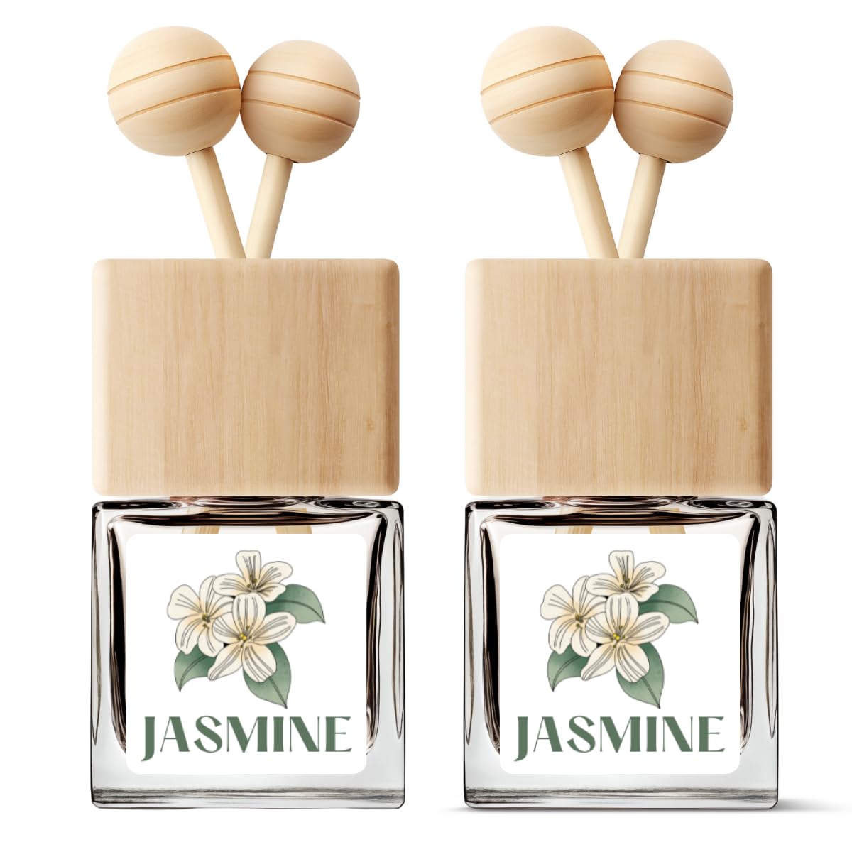 Car Air Freshener | Jasmine Scent Car Fresheners for Women & Men | Long Lasting Fragrance Car Scents | Air Diffuser with Car Vent Clip (2 Pack)