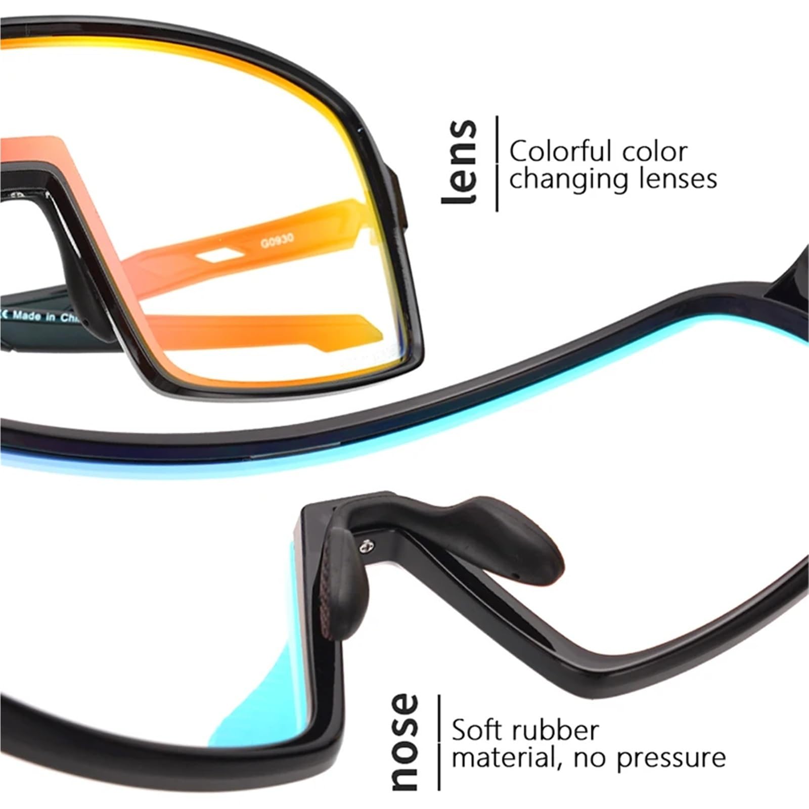 Occhiali Da Ciclismo Occhiali da sole fotocromatici da ciclismo UV400, occhiali sportivi da esterno, occhiali da ciclismo for uomo e donna, occhiali da bici da strada