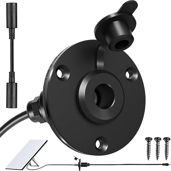 acegoo Starlink Mini DC hembra, kit de paso de pared de aluminio de 5,5 x 2,1 mm con cable de extensión CC hembra a hembra, montaje en panel impermeable para caravana, barco, caravana (paquete de 1) - 1