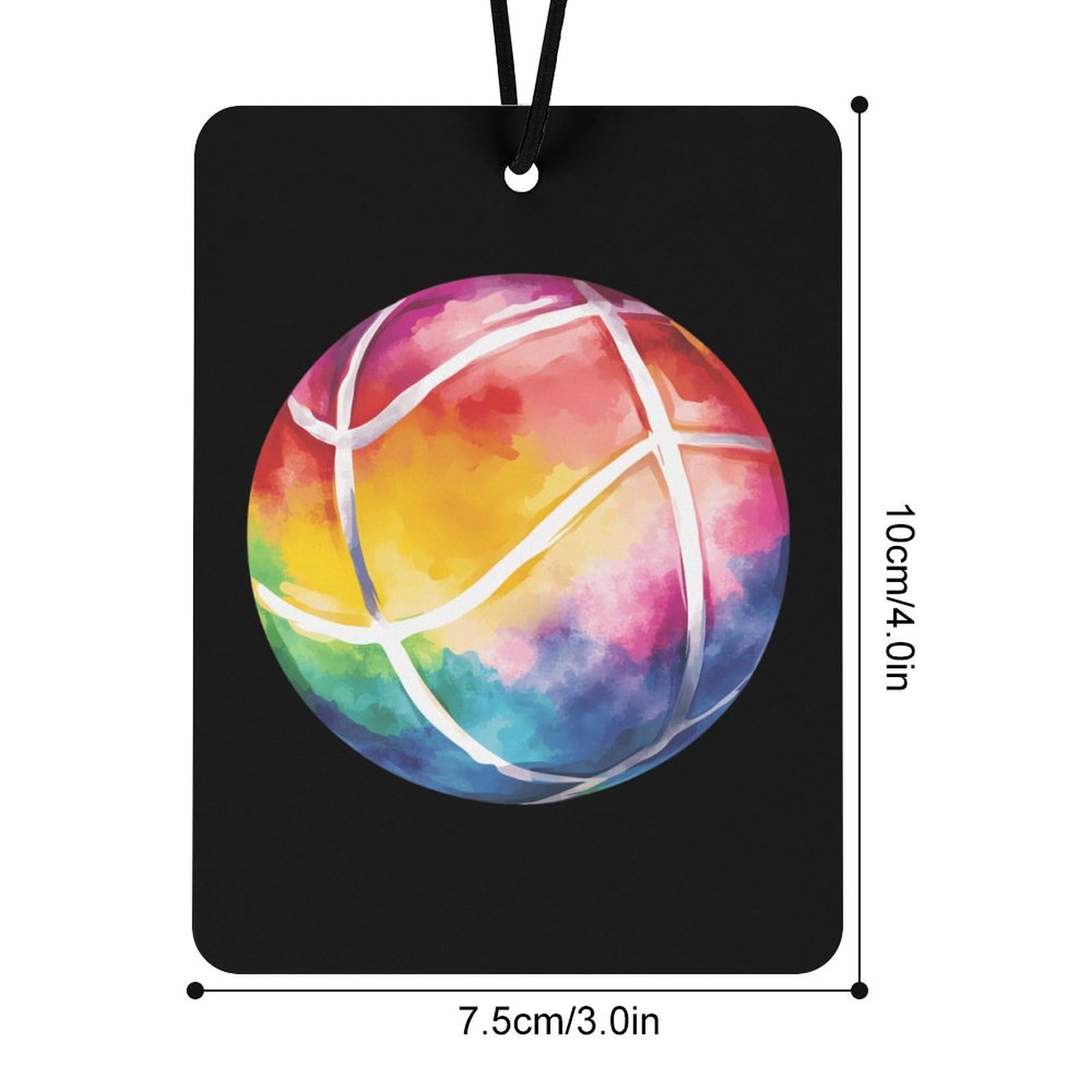 Volleyball Ball Tie-dye Car Air Freshener Hanging Aromatherapy Tablets for Car Accessories Square