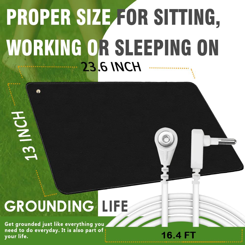 Terra Grounding Mat Earthing Pad - Conductive Carbon Foot Mats With 16Ft Cord