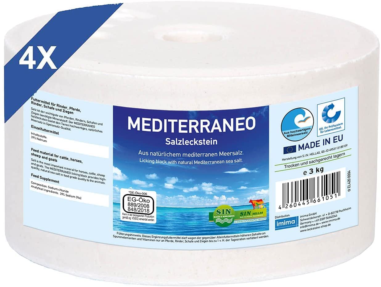 Mineralleckstein Mediterraneo-4x3kg Pferd MEDITERRANEO Salzleckstein 4X 3kg