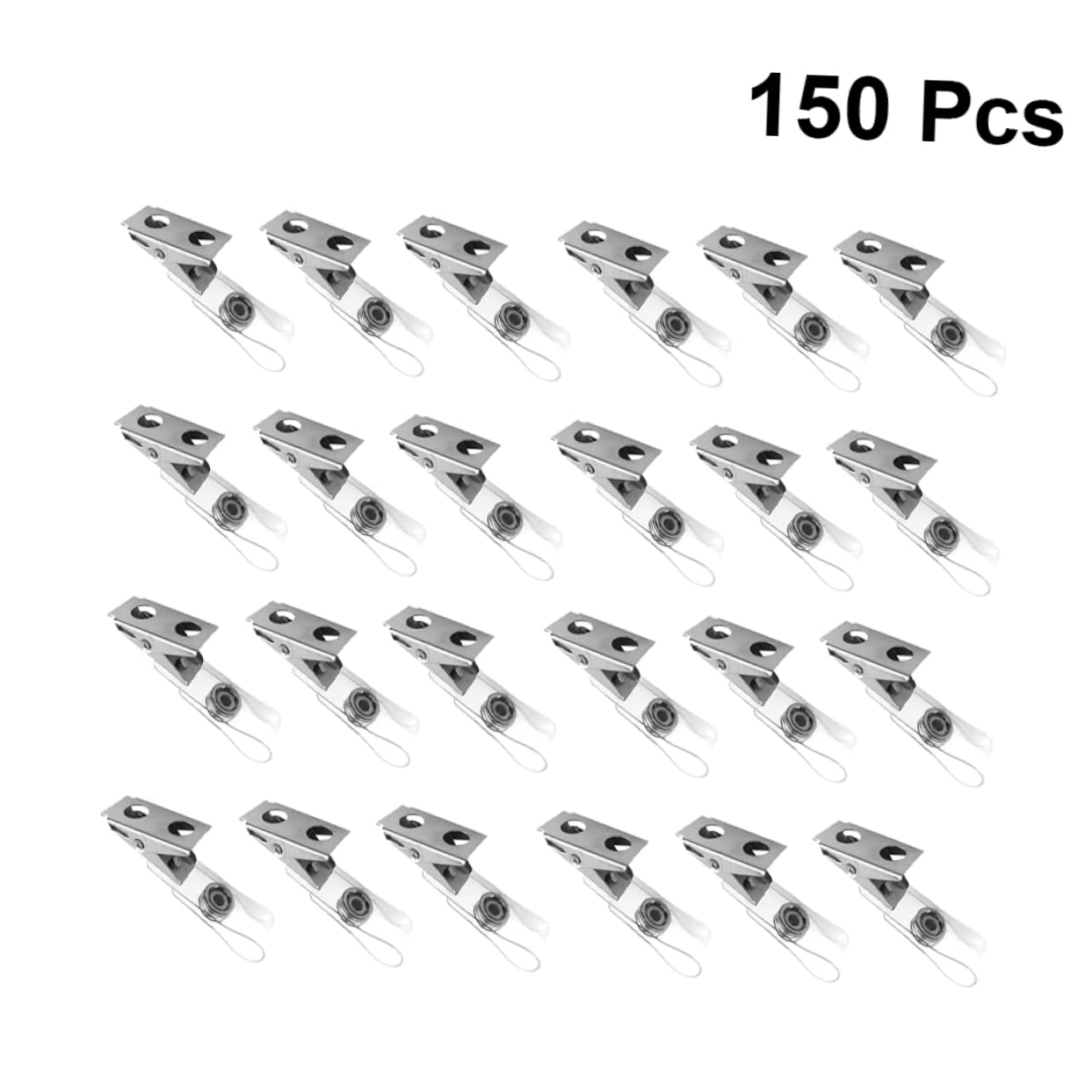 150pezzi Clip Badge Metalliche Con Cinghie Pvc Trasparenti Per Tesserini e Distintivi Per Ufficio Conferenze e Eventi Professionali