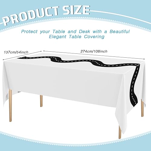 Miniatura 2 de Irenare 3 manteles de carreras, suministros para fiesta de cumpleaños de automóvil, 54 x 108 pulgadas, fundas de camino de mesa de carreras, mantel