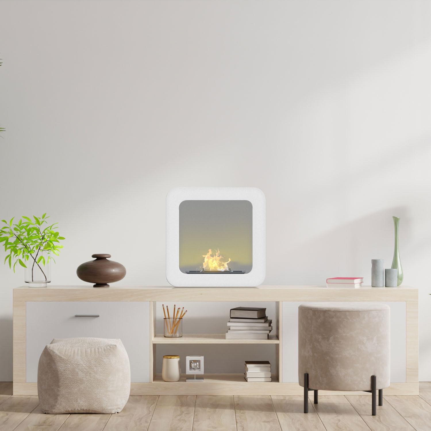 Caminetto A Bioetanolo Augusto Da Incasso - 2 Bruciatori Da 1.5L, Acciaio Inox E Vetro, 110x54cm - Foto 5