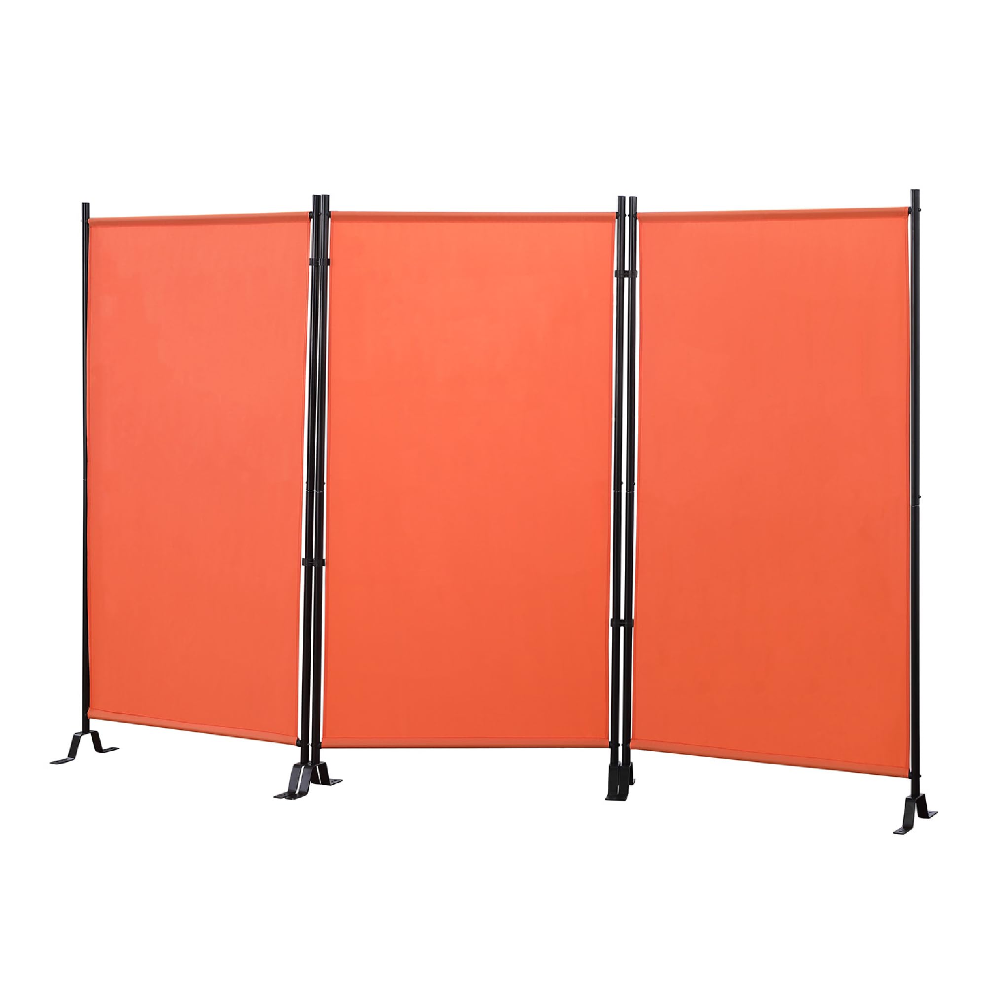 Proman Products - Galaxy Section Divider, Water Repellent Fabric Room Divider with Black Powder Coated Metal Frame for Indoors or Outdoors (Orange)