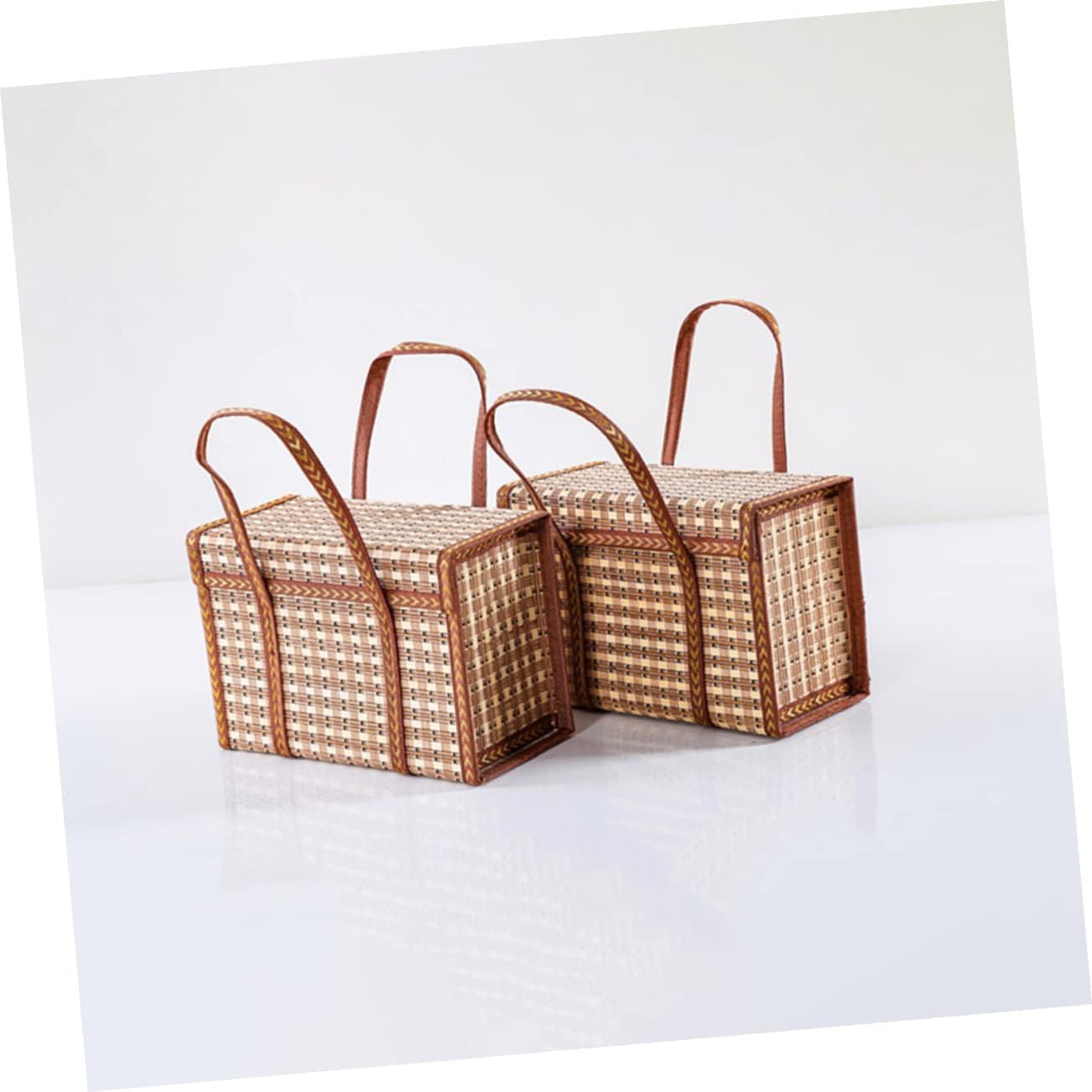 BESPORTBLE 2pcs Portable Hand Basket for Picnics and Gifting Elegant Woven Storage Basket for Fruits and Eggs Outdoor Picnic Accessory and Chic Design