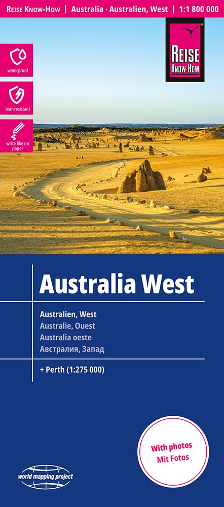 Western Australia Map 1:1,800,000 - Including Perth at 1:275,000 (Waterproof and Tear Resistant): inc Perth map