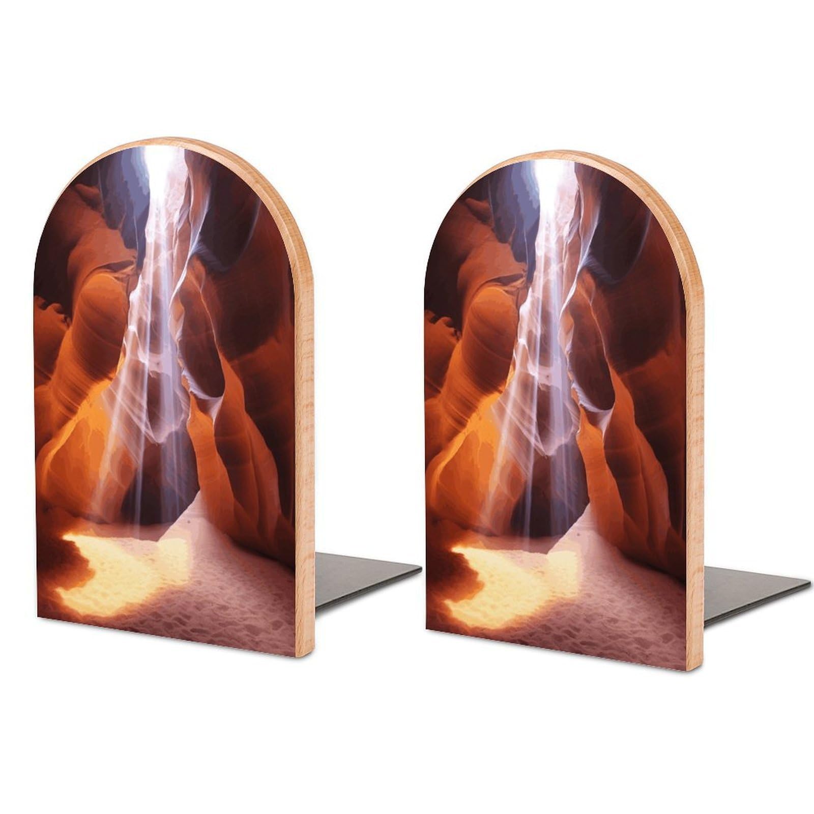 Sujetalibros antideslizantes de madera universal, soportes resistentes Antelope Canyon