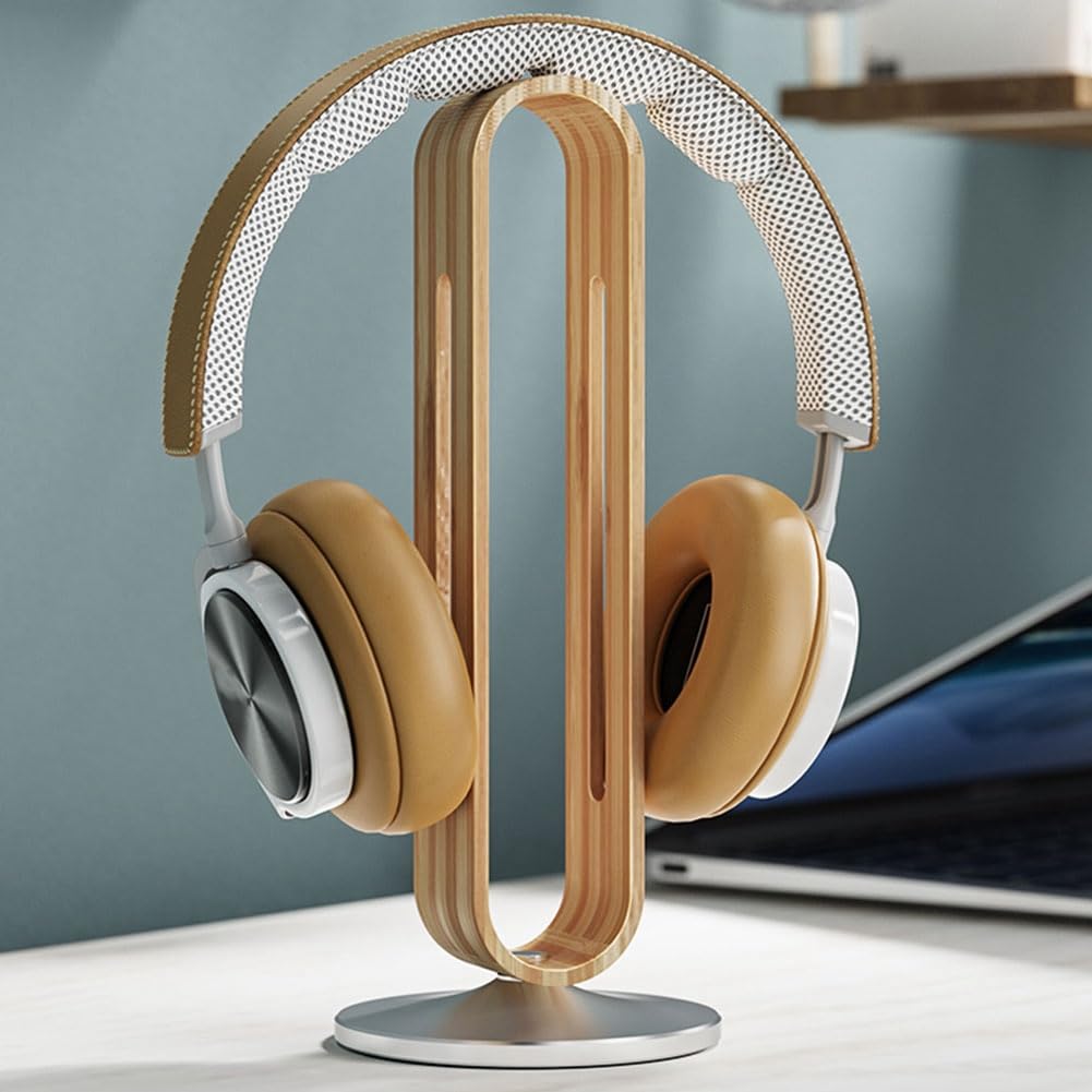 1 PCS Support de Casque Anti-Rayures Support de Casque en Bois de Bambou en Aluminium A