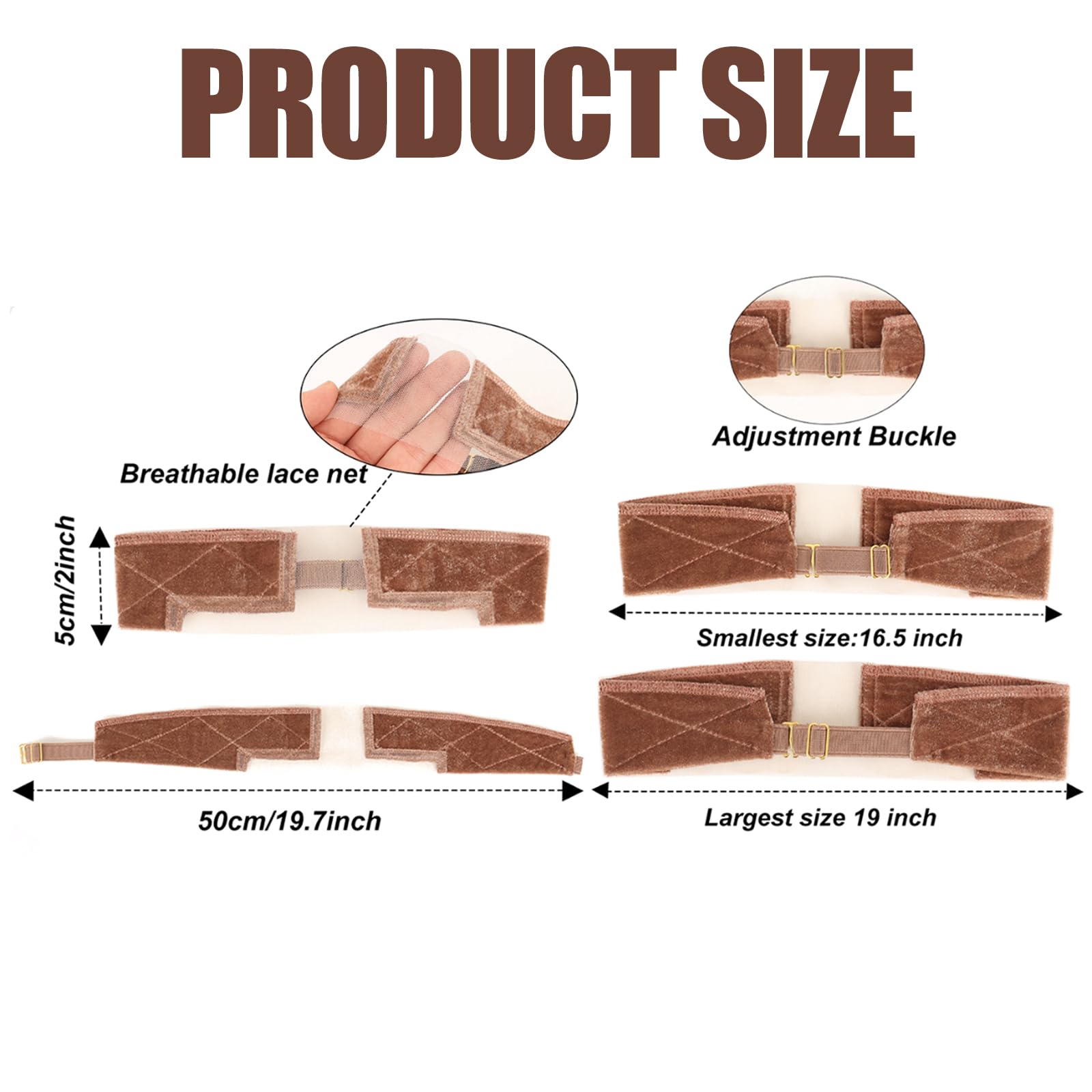 Fascia per Parrucca Fascia Elastica per Parrucca Fasce per Parrucca Antiscivolo Regolabile con Fasce Parrucche Antiscivolo per Tenere la Parrucca da Donna