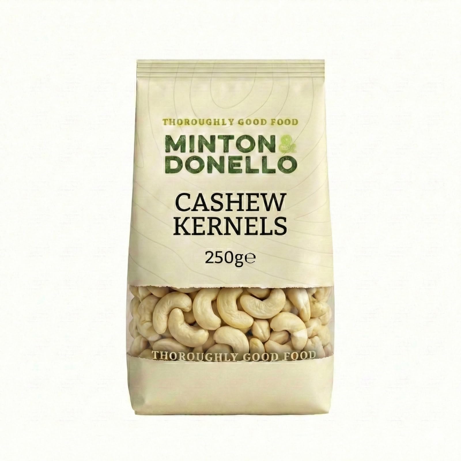Minton & Donello Cashew Kernels 250g - Whole Natural Unsalted Nuts, High in Protein & Healthy Fats, Vegetarian, No Additives, Versatile Snack, Use for Cooking, Baking, Salads & Snacking
