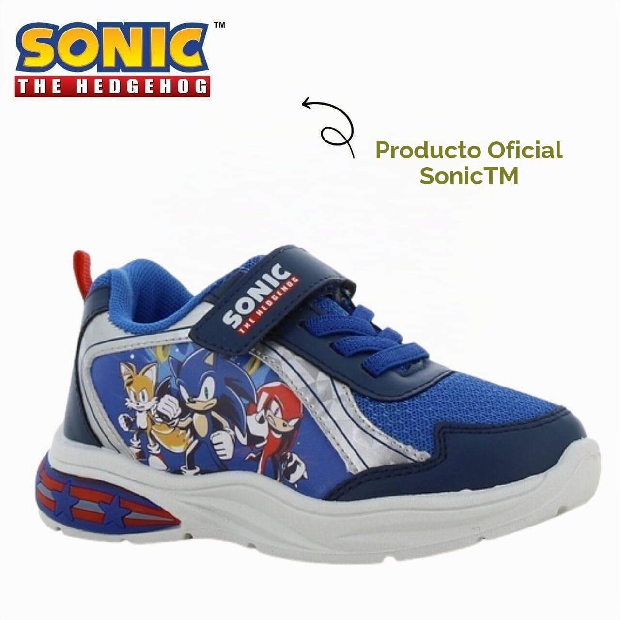 Leomil Sonic Zapatos Zapatos con Luces niños niño, Ideal para la Escuela y el Tiempo Libre