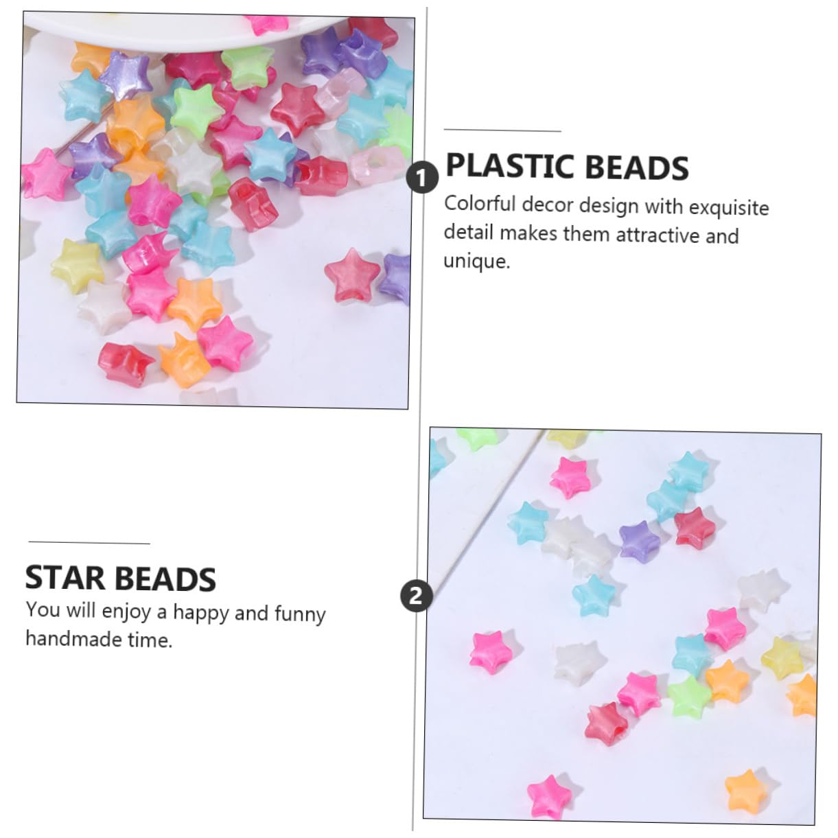 DOITOOL 3 Series Accesorios Para Joyería Diy Perlas Espaciadoras De Plástico Forma De Beads Para Pulseras Y Collares 400 Piezas*3