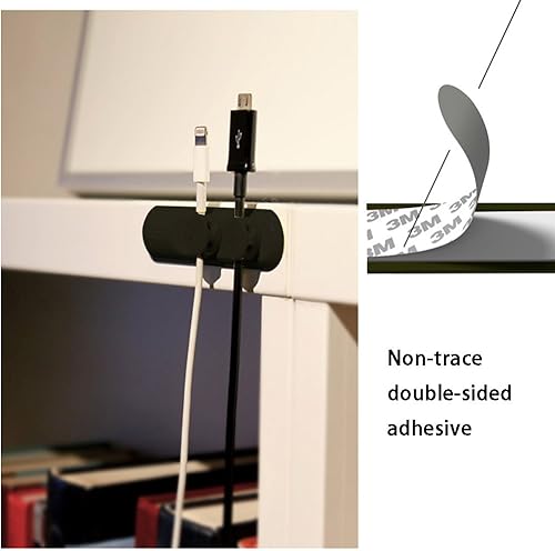 Miniatura 3 de Philonext, TedGem 2018 - Clips magnéticos mejorados, gestión de cables de escritorio, organizador multiusos con 3 hebillas y 2 bases para cable de