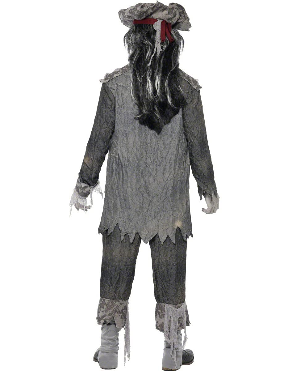 Vegaoo Costume fantasma pirata uomo Halloween - Argento - XL