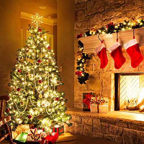 Brizled Snowflake Christmas Tree Topper, 9.5" Christmas Tree Star Treetop With 10 Warm White Lights, 120V Ul Certified Christmas Tree Star Clear Xmas Tree Ornaments For Christmas Tree Party Home Decor #TOP1