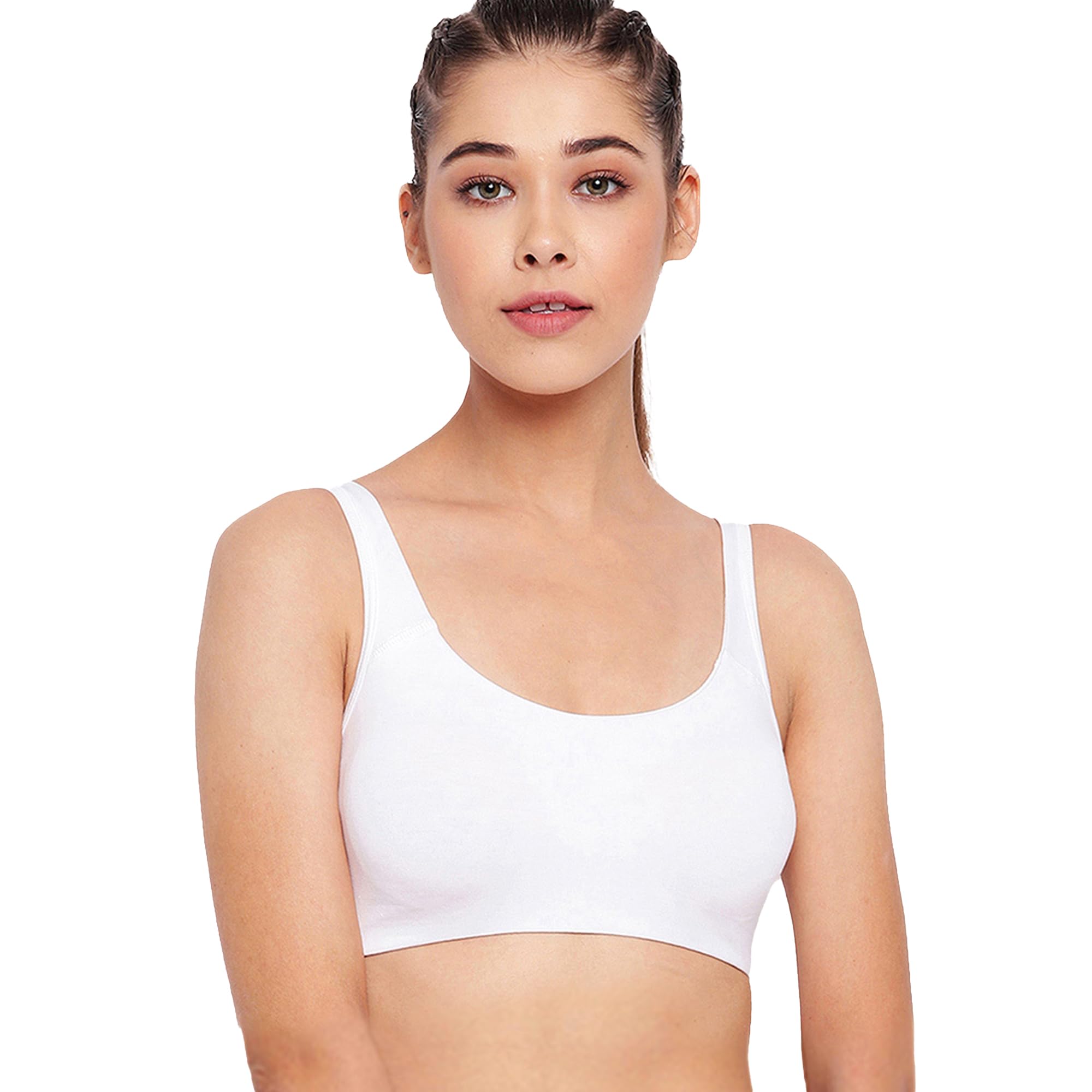 SB06 Low Impact Cotton Sports Bra - Non-Padded • Wirefree - Black