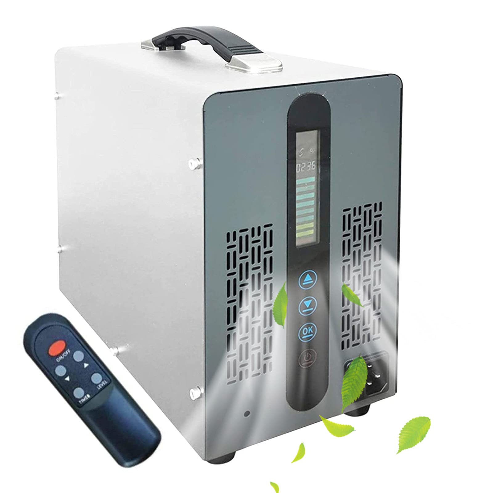 RDJSHOP Generador de Ozono con Pantalla Táctil Ozonizador con Mando a Distancia, Comercial Portátil Generadores de Ozono para Habitaciones Grandes, Fábricas, Bares,White-20000mg/h
