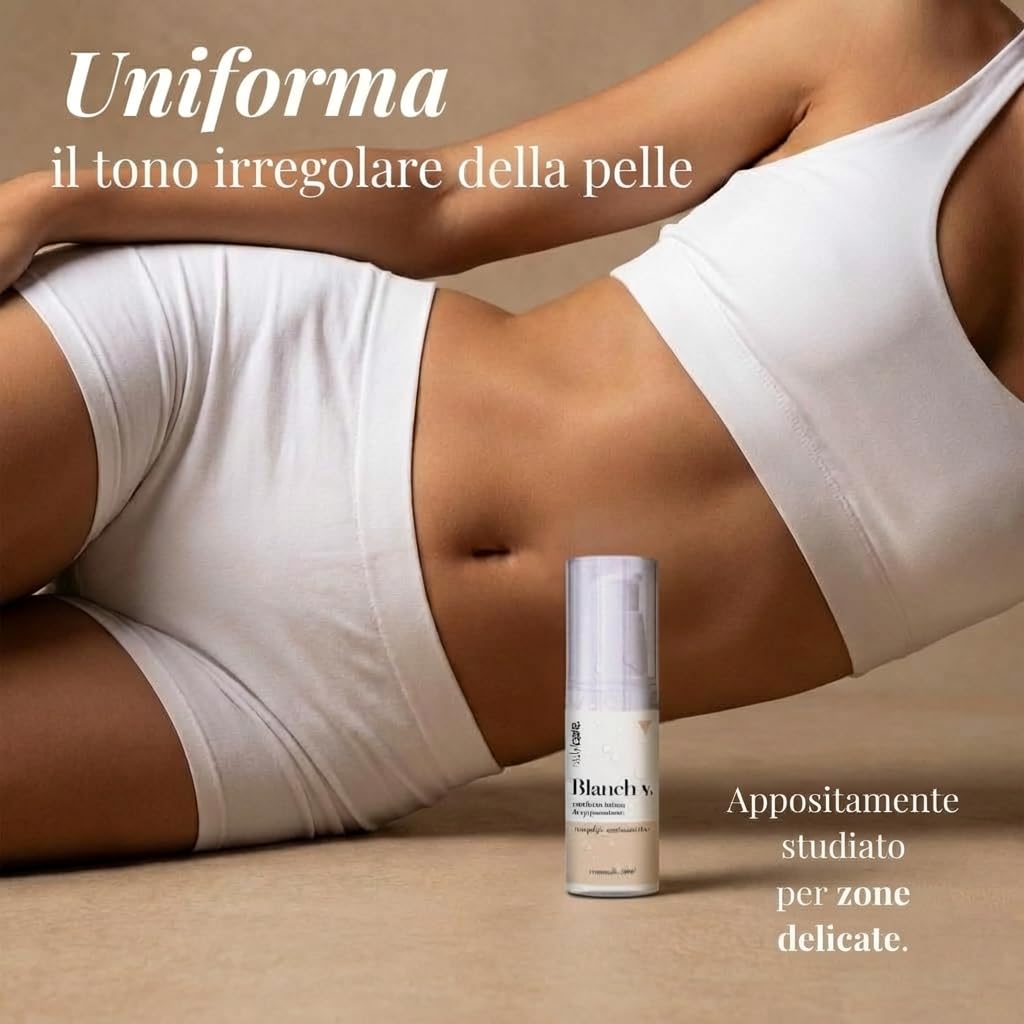 Vulvicare Blanch V Crema Schiarente per Zone Intime e Delicate – Uniforma il Tono e Riduce le Macchie Scure – Formula Concentrata Senza Parabeni Sviluppata da Ginecologi – 30ml