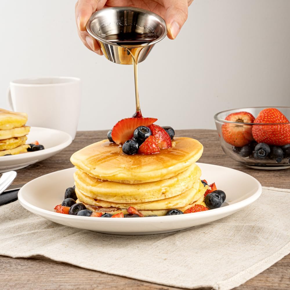 Restaurantware 2 Ounce Sauce Cups 10 Round Dip Cups - For Condiments And Individual Portions Stackable Silver Stainless Steel Dipping Cups Reusable Durable