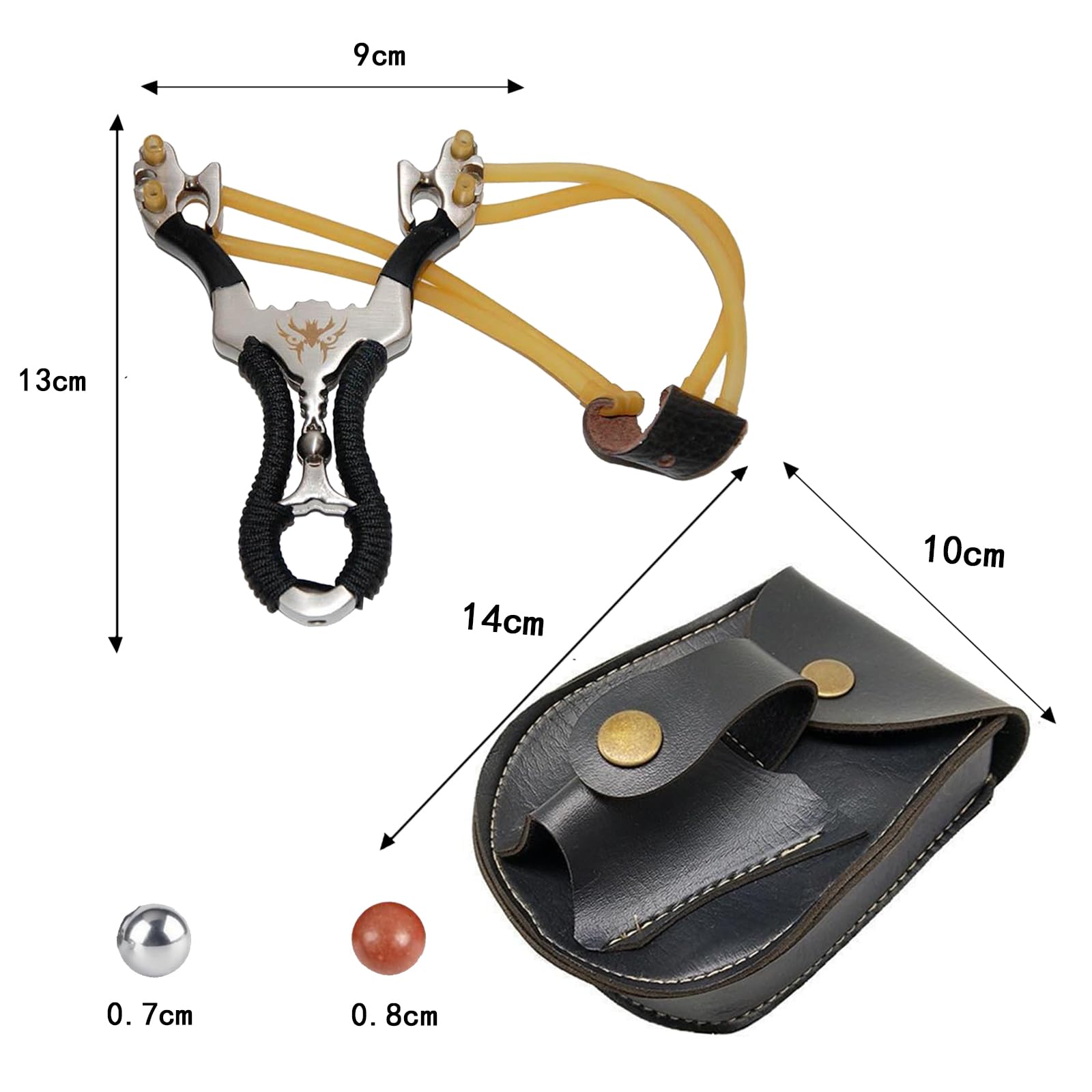 Steinschleuder Profi für Jagd, Slingshot Schleuder Set mit 2 Gummiband, Sportschleuder, Outdoor Jagdschleuder mit Anblick, Katapult Schleuder mit 400 Tonkugeln Und 200 Stahlkugeln