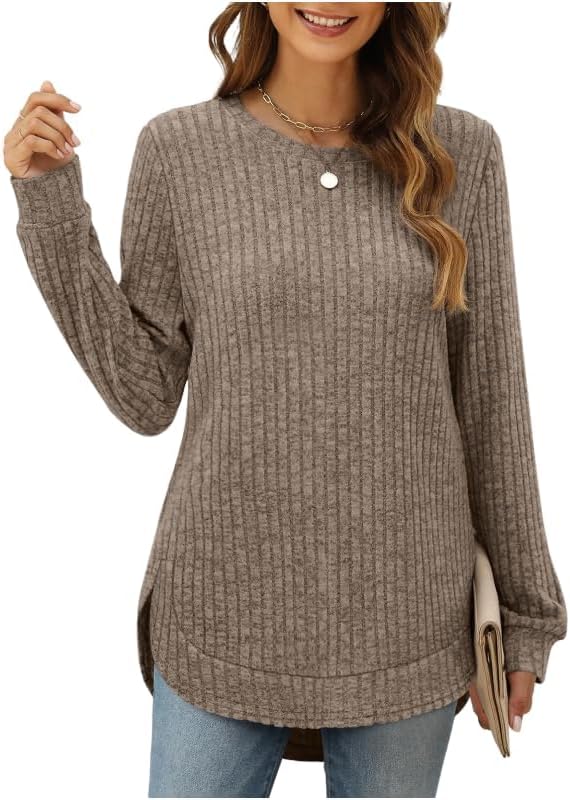 Women Fashion Sweaters Long Sleeve top Fall Clothes Trendy T-Shirt Blouse - Image 2