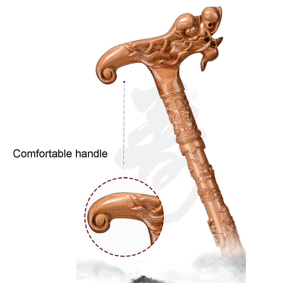 Bastoni da Passeggio per Anziani, Bastone/stampelle in Legno, Impugnatura ergonomica, Personale da Passeggio Artigianale, ausilio per la Mobilità Durevole (Size : F)