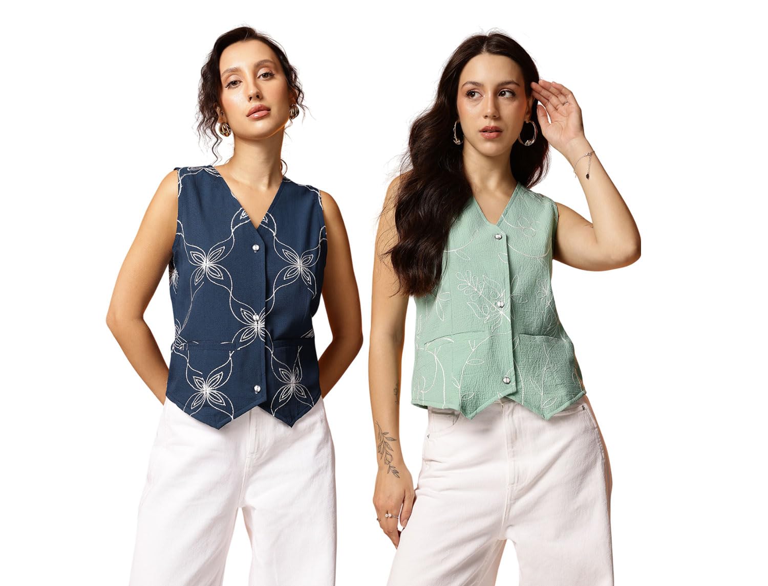 Women's Floral Regular Fit Vest