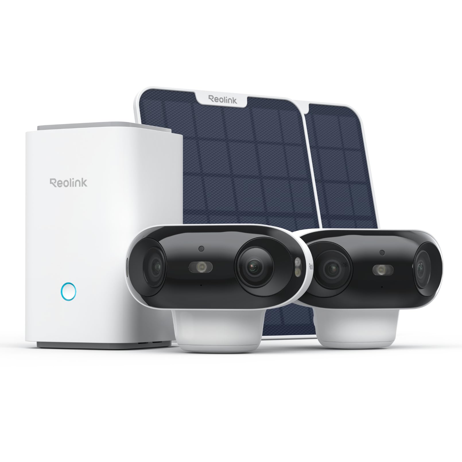Reolink Set de 2 Cámaras 4K Argus 4 Pro con Panel Solar, Visión Nocturna ColourX, Gran Angular de 180°, Wi-Fi 6, 8MP Camara Vigilancia WiFi Exterior Solar con Home Hub