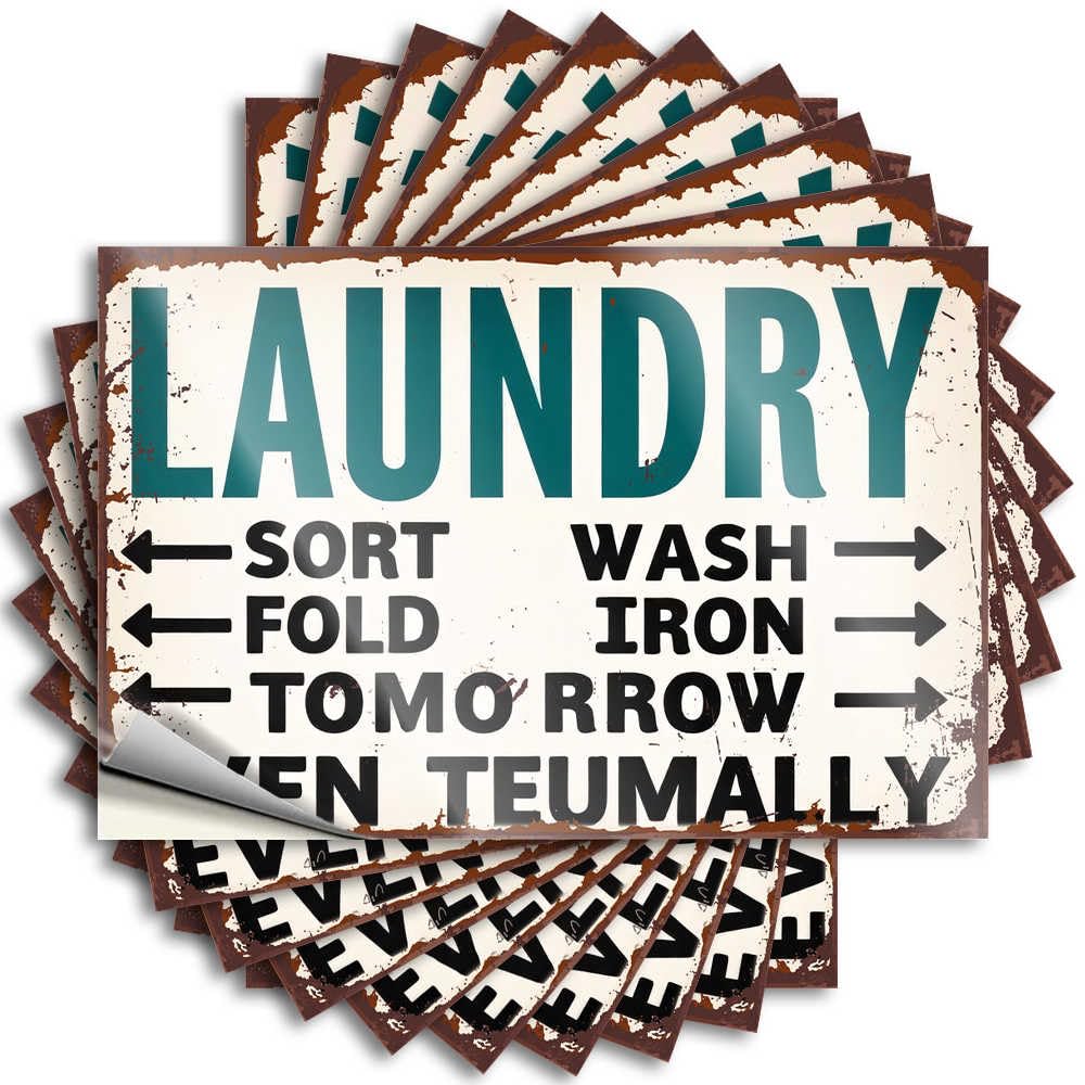 Laundry: Sort, Wash, Fold, Iron, Tomorrow? Accent Decore for Room - Quote Case Removable Vinyl Decal(8X12CM)