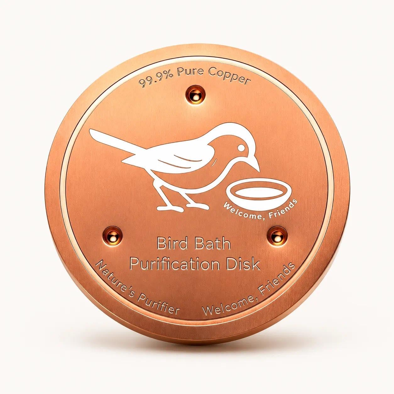 Bird Bath Copper Disk, Self-Cleaning Purification Disc