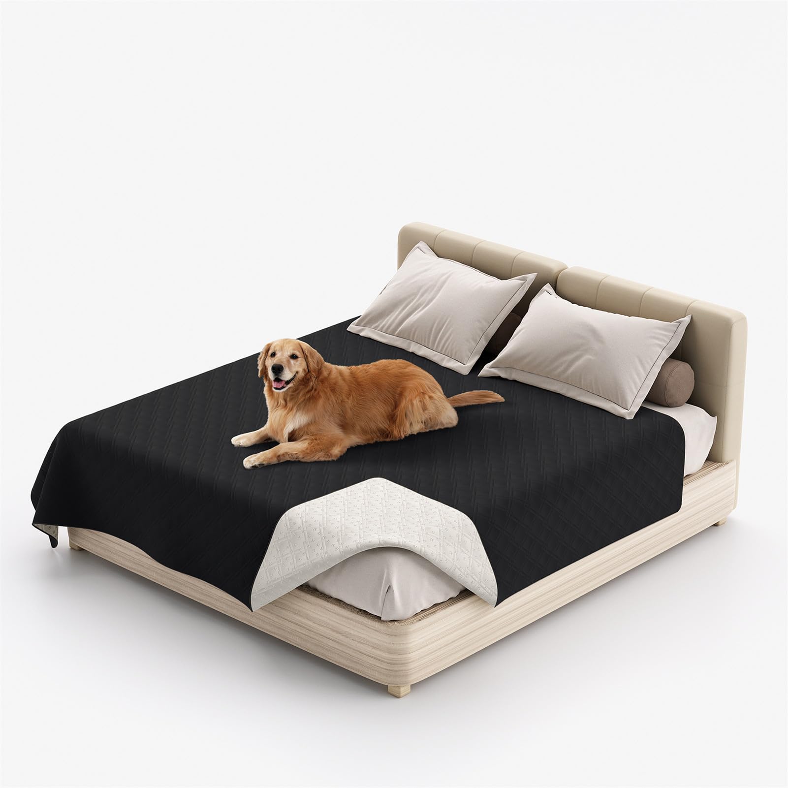 Manta para Perros y Mascotas, Funda de Sofá Impermeable para Cama de Perro Manta para Mascotas, para Cama, sofá, y Suelo - para Perros y Gatos medianos (82x102in,Negro)