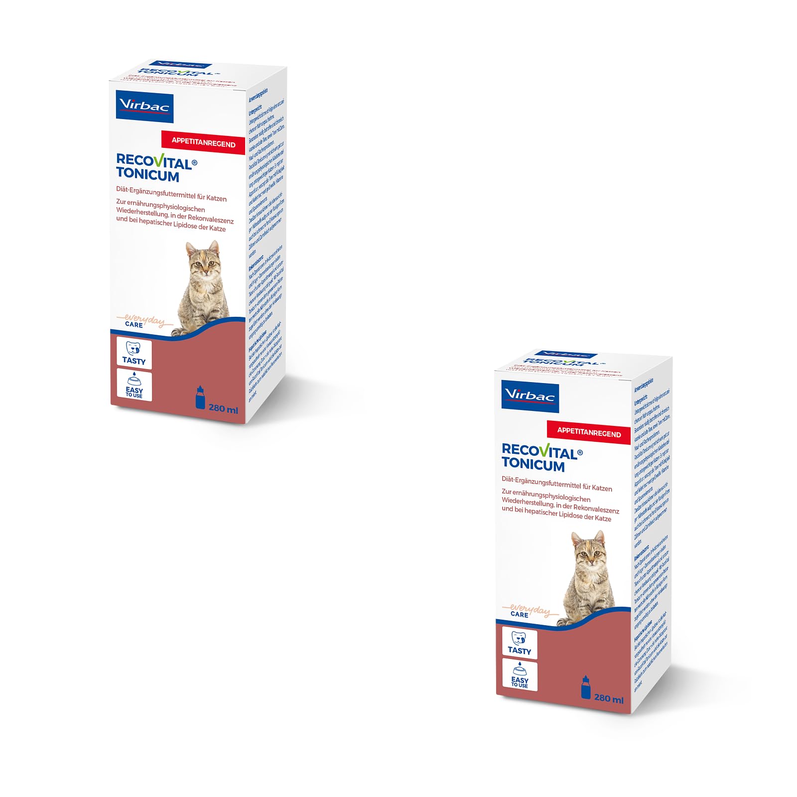 Virbac RecoVital Tonicum Cat | Confezione Doppia | 2 x 280 ml | Integratore alimentare liquido per gatti | Per il recupero nutrizionale e la convalescenza