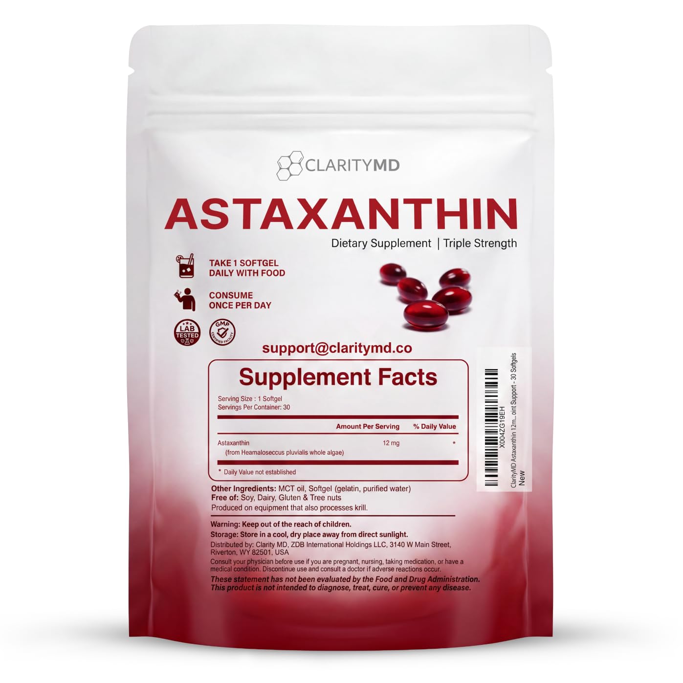 Astaxanthin 12mg Antioxidants Supplement – Natural Microalgae Source – Lipid-Based Softgel for Enhanced Absorption – Cognitive, Vision & Joint Support – 30 Softgels (Pack of 1) — Amazon image 7