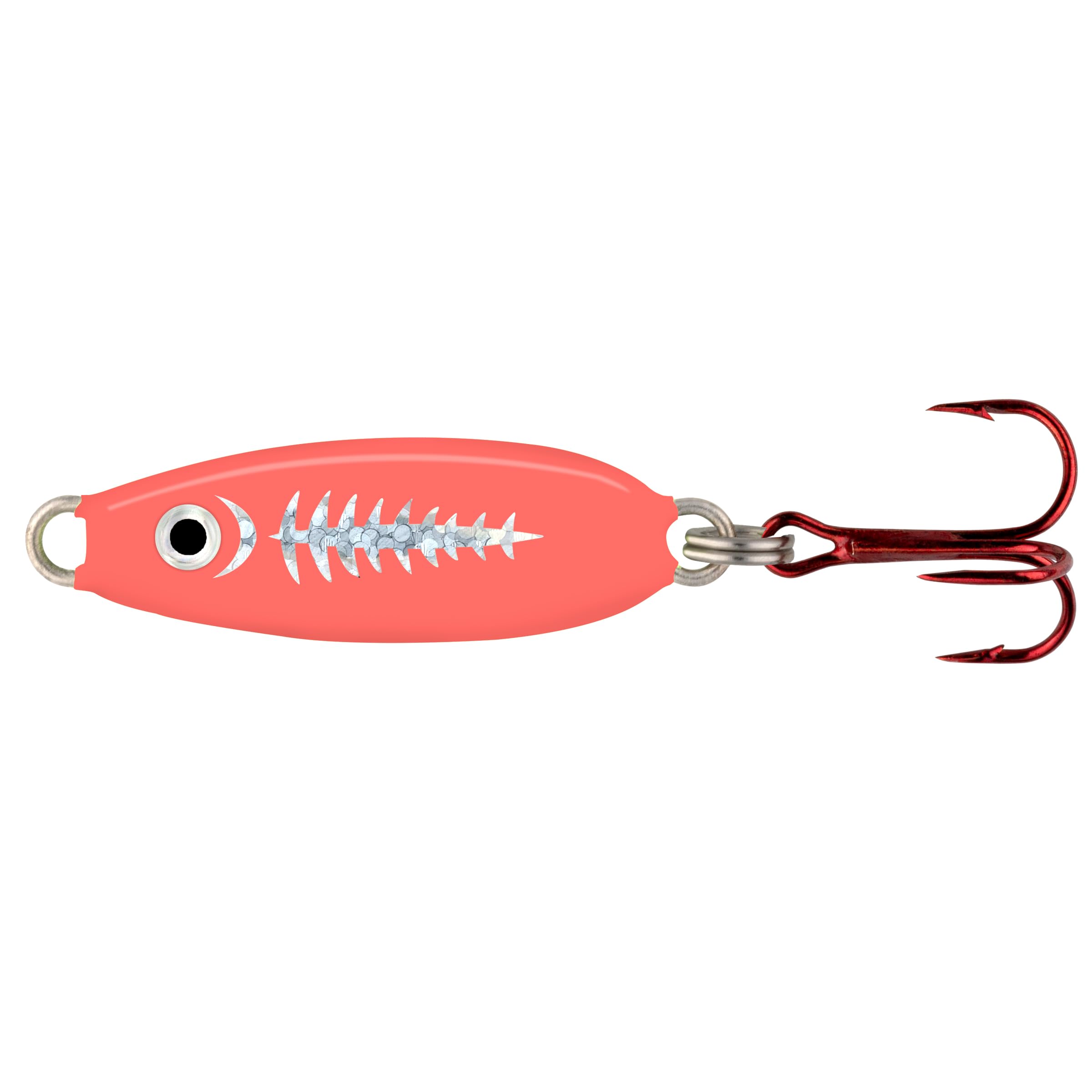 Northland Fishing Tackle Forage Minnow Ice Fishing Jigging Spoon Lure, for Walleye, Crappie, Bluegill, Trout, & More, Super-Glo Exo Red, 1/16 Oz, 1 Pack