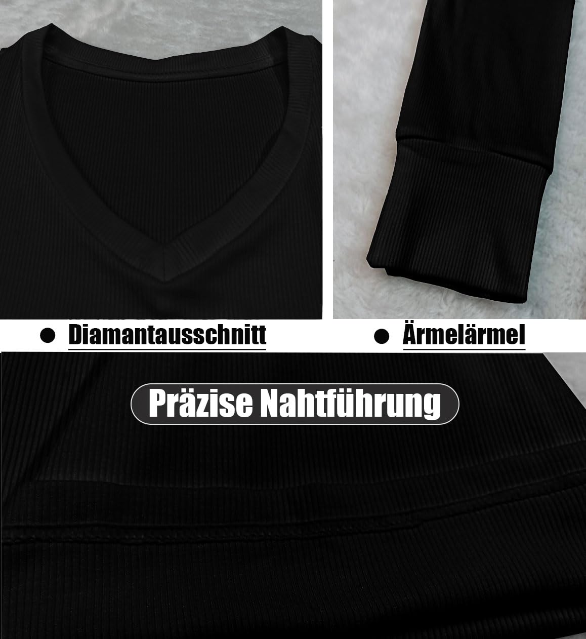 T-Shirt Homme Thermique Manches Longues, Col V Ajusté Slim Fit, Haut Chaud Hiver, Vêtement d'Intérieur Maison à Couleurs Unies