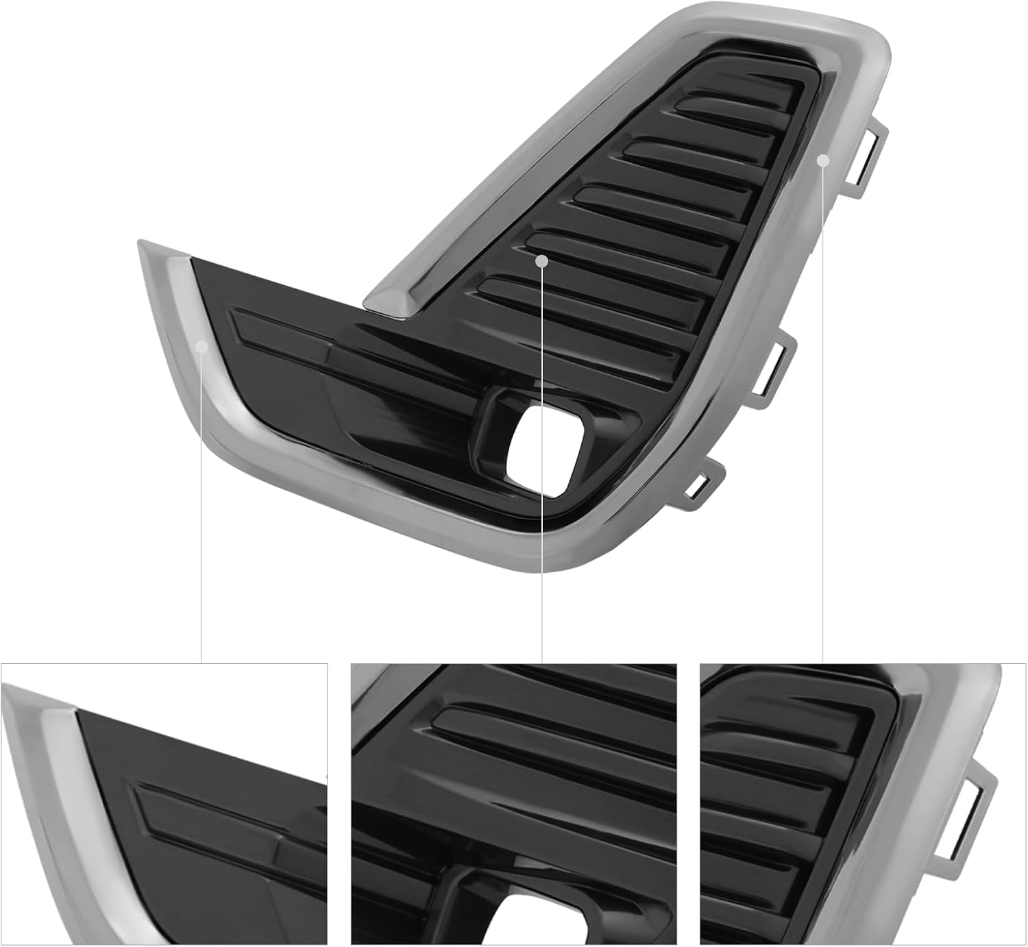 Fog Light Trim Compatible with Acadia SL 2020-2021, Left and Right Fog Light Trims Compatible with Acadia AT4, SLE, SLT 2020-2023, 84904729, 84904730