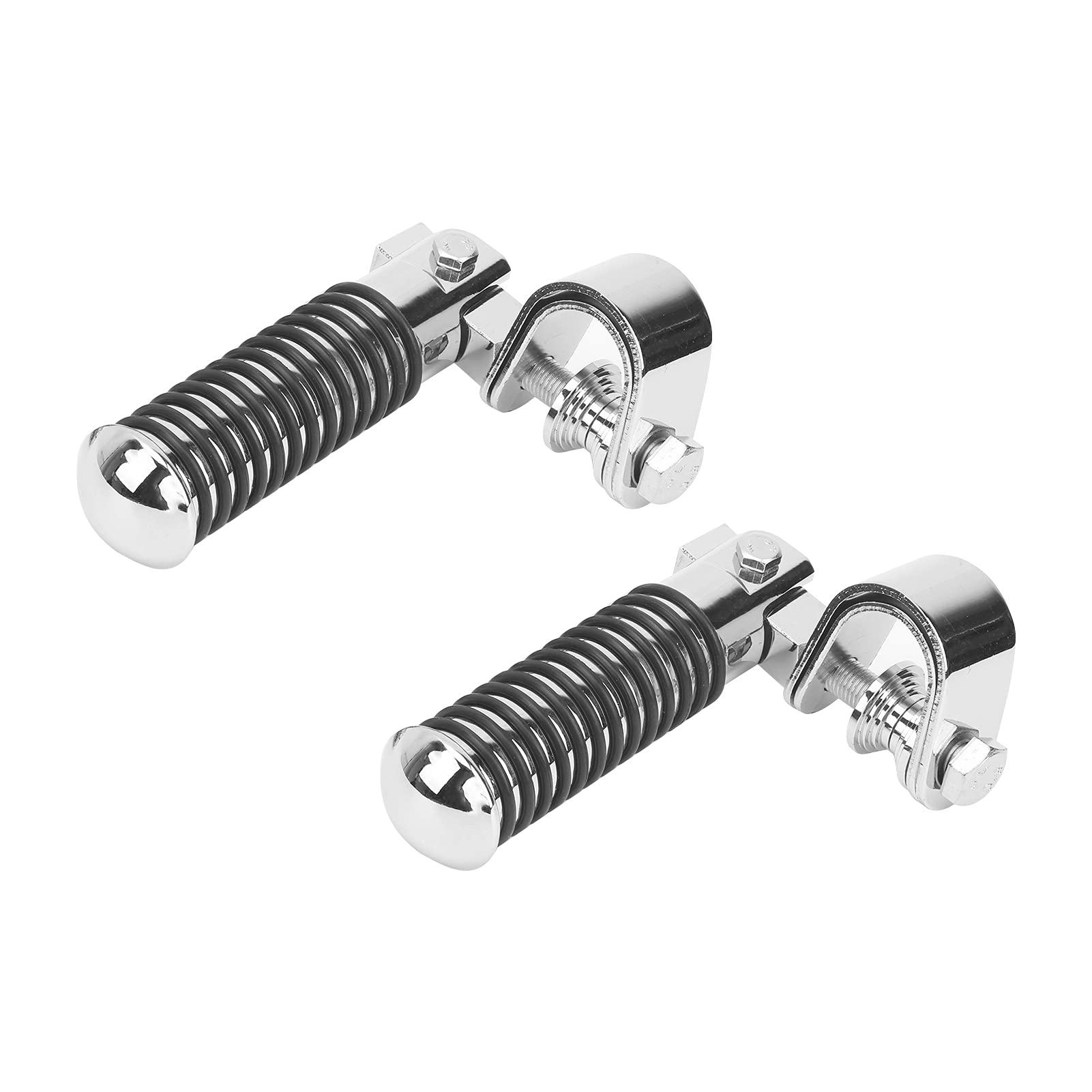 Estribos para Moto, Akozon 1 Par Soporte para Reposapiés de Abrazadera de Pedal de Motocicleta Partes de Motocicleta para Protector de Barra de Choque de Motor de 1 Pulg.(Color Acero Inoxidable)