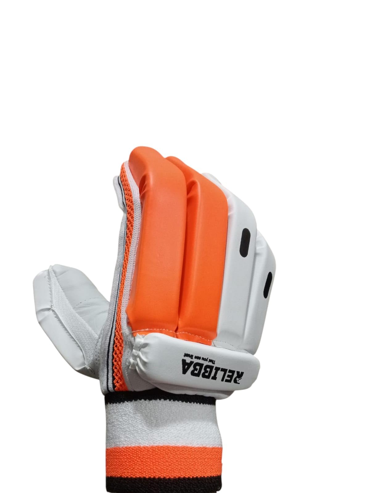 Leather Cricket Batting Gloves, Mens Right Hand (Orange)-picture-12