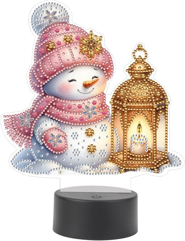 Diamond Painting Night Light, LED Diamond Painting Night Lamp Kit, Diamond Art Kits for Adults, Beginner Home Decor (Mandala)