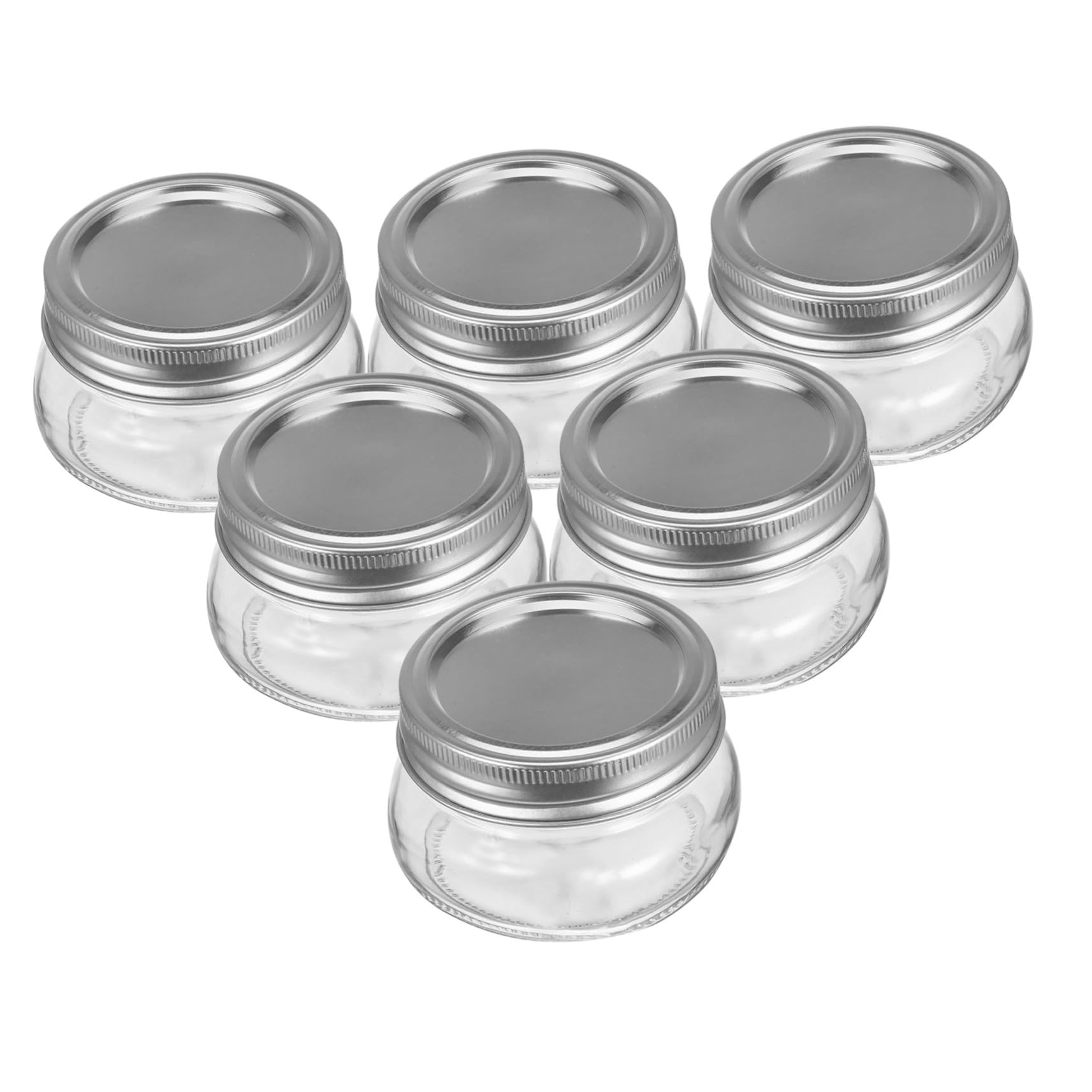 6 pezzi Barattoli in Vetro con Coperchio Ermetico Contenitori Trasparenti per Alimenti Marmellate e Spezie Vasetti Riutilizzabili per Cucina Senza Perdite e Facili da Trasportare