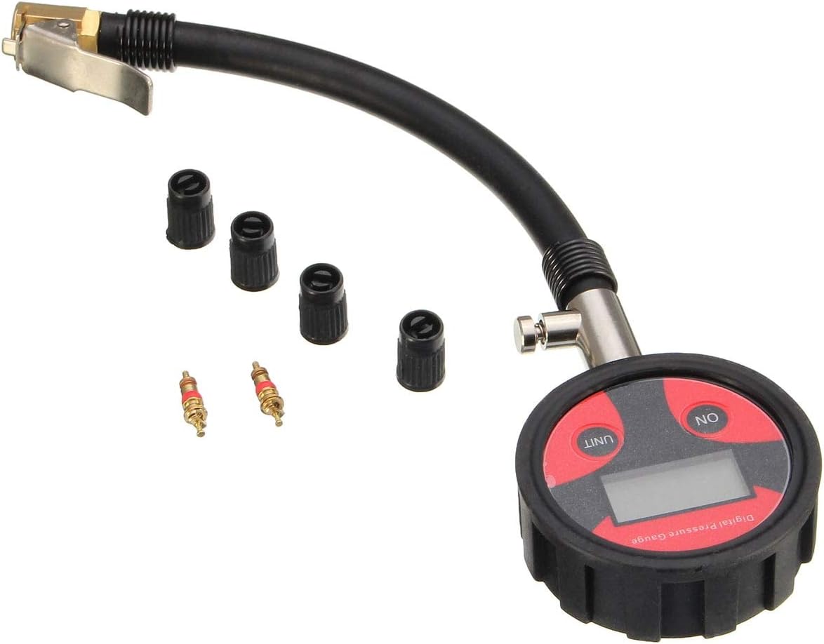 New 0-200Psi Metal Digital Tire Lcd Manometer Air Pressure Gauge Psi Bar Kpa