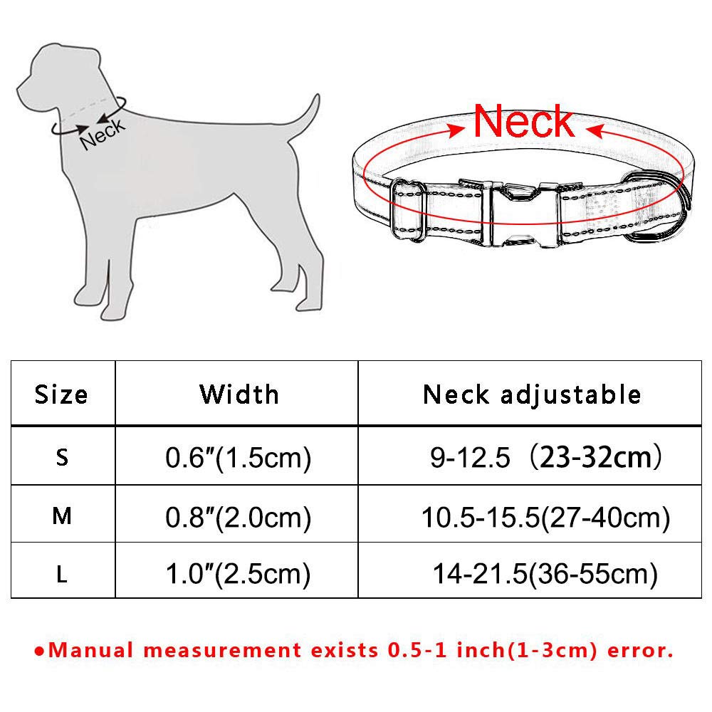 Collare per Cane in Pelle con Nome Personalizzato per Cucciolo, Fibbia per Ragazza Ragazzo con Incisione Personalizzata SL-Blue_L_ (36-55_cm)