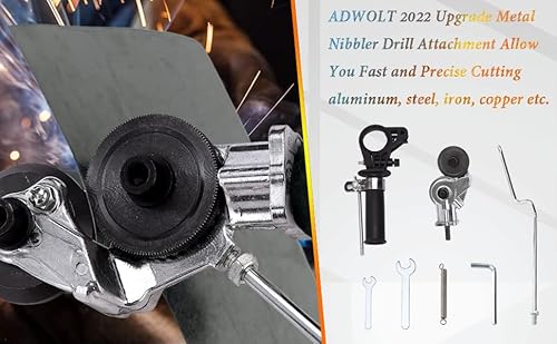 Vafany 220915LJ09-1-9192-1110565912 Electric Drill Plate Cutter,Versatile Metal Shears Drill Attachment Sheet Metal Nibbler Car Maintenance Accurate Double Headed Safe 360 Cutting Head Durable Electric Drill Shear thumb #7
