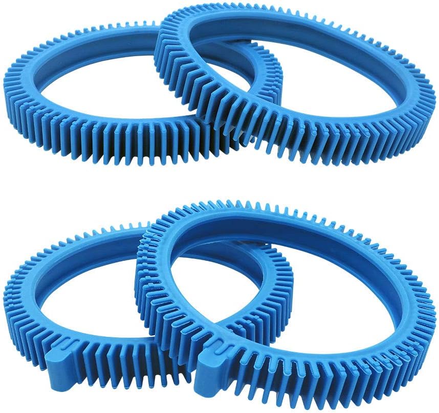 AMI PARTS 896584000-143 Blue Front Tires Kit with Super Hump& 896584000-082 Blue Standard Back Tire Replacement Part for Pool Cleaners(Pack of 2 Each)